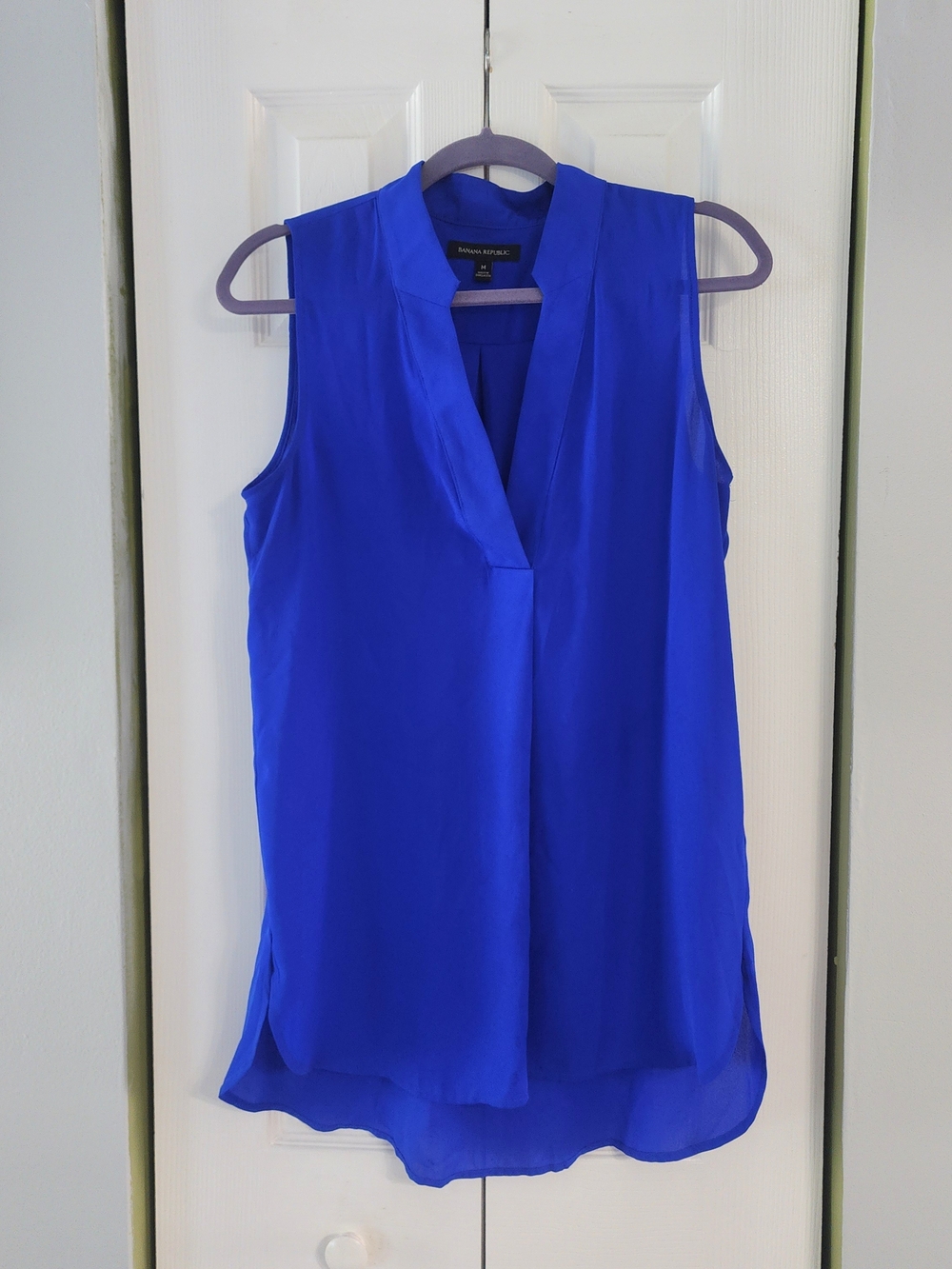 Banana Republic Sleeveless V-Neck Tunic in Royal Blue Business Casual Size L